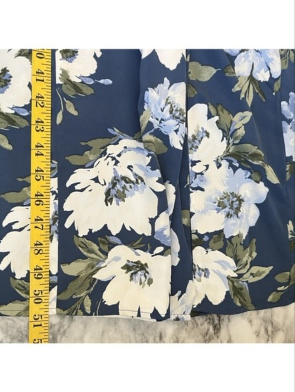 Abercrombie & Fitch Camile Blue Floral Midi Dress With Slit Sz L - Picture 8 of 8